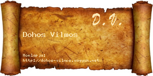 Dohos Vilmos névjegykártya